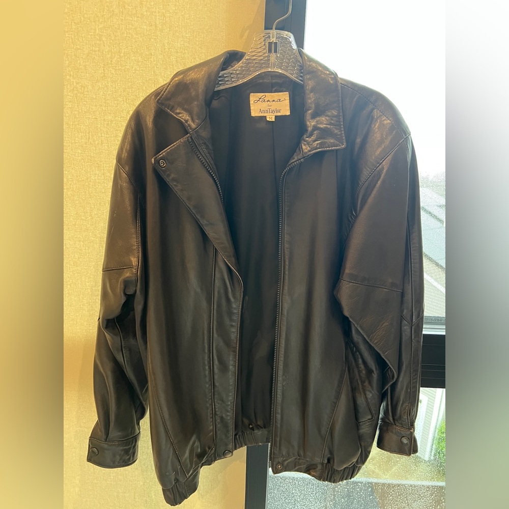 Vintage 80s Butter Soft Leather Jacket Coat ANN TAYLOR Size M